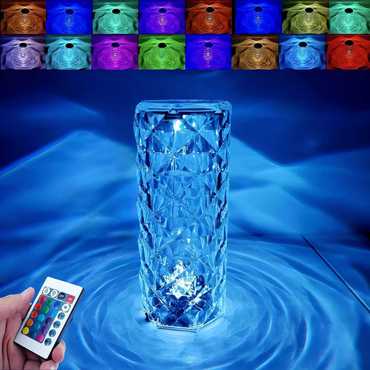 Color-Changing Crystal Diamond Touch Lamp