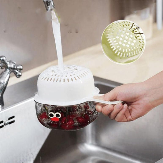 Dual-Layer Veggie & Fruit Draining Basket with Handle