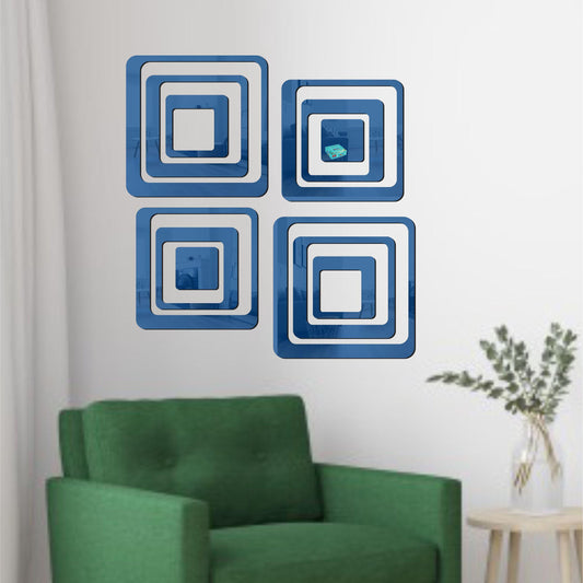 Modern Square Acrylic Mirror Wall Stickers