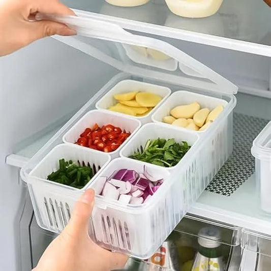 Freezer Storage Container with Drain Tray